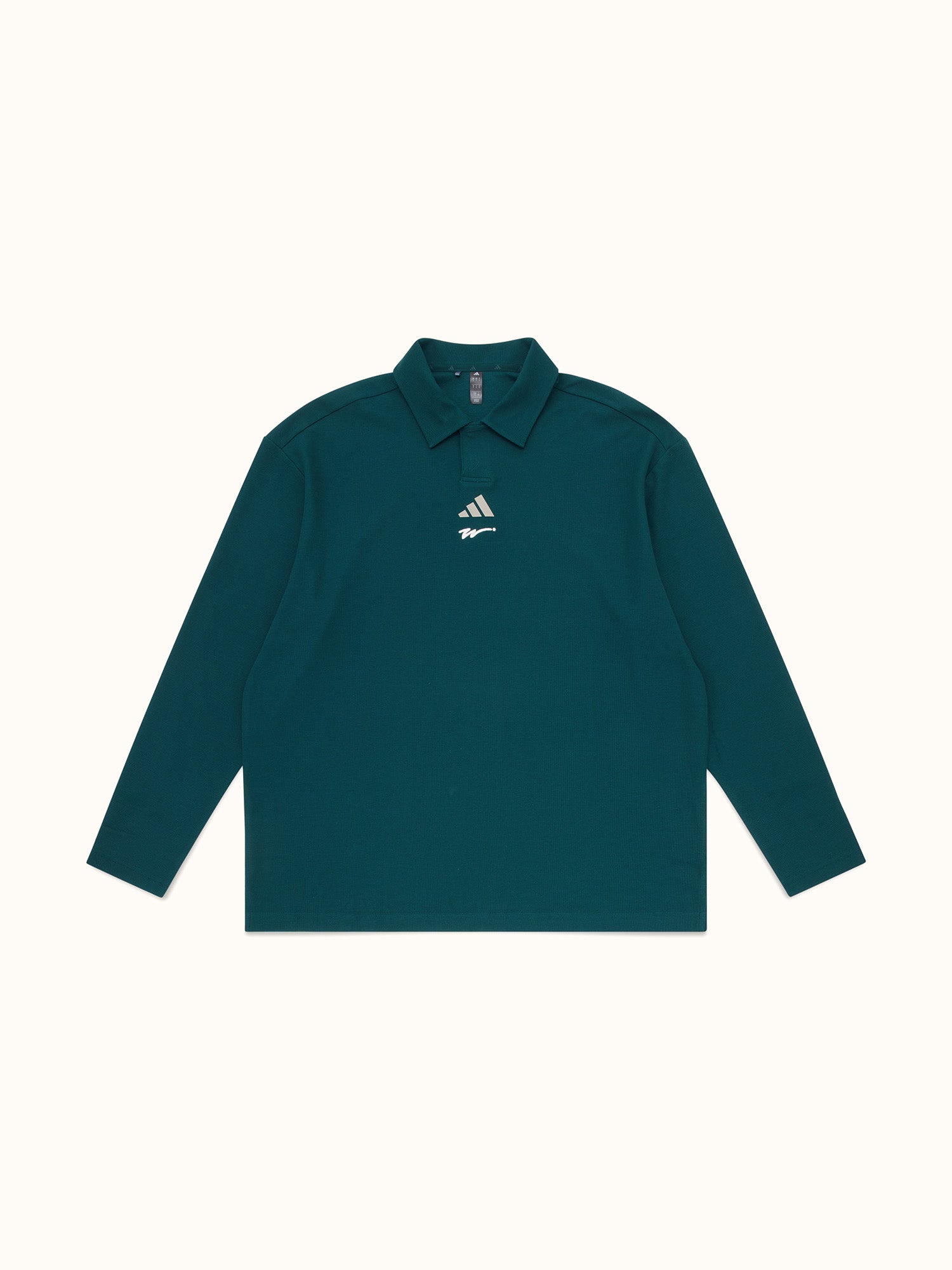 adidas x Walker Beyond Long Sleeve Loose Fit Polo Shirt Aurora Ivy