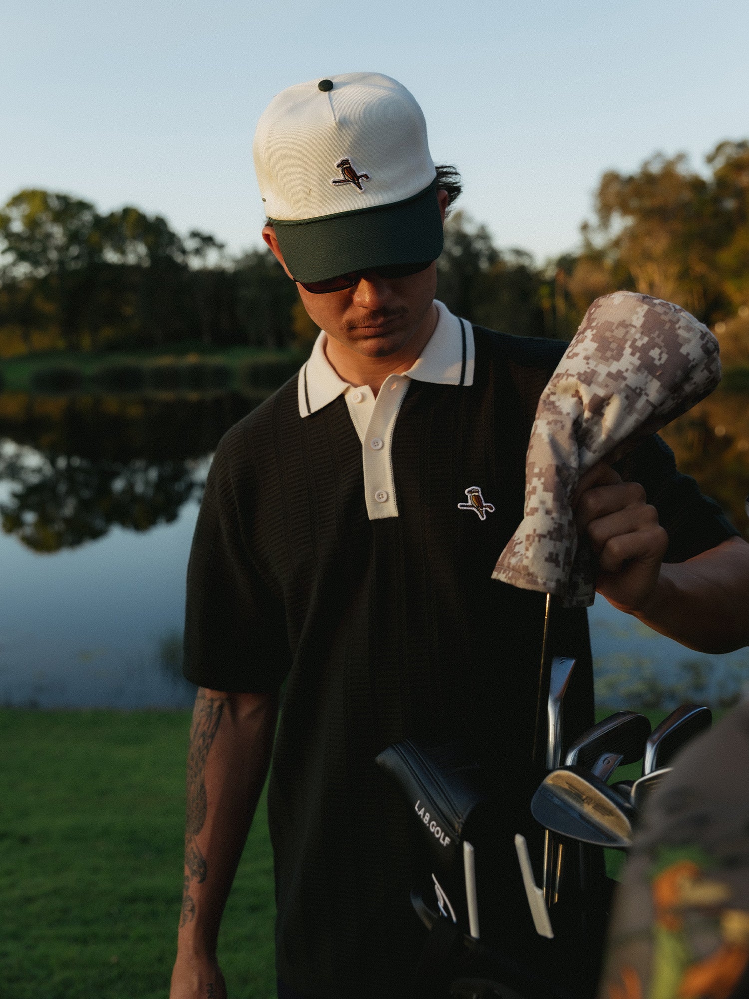 Kooka Knit Polo Pine / Cream