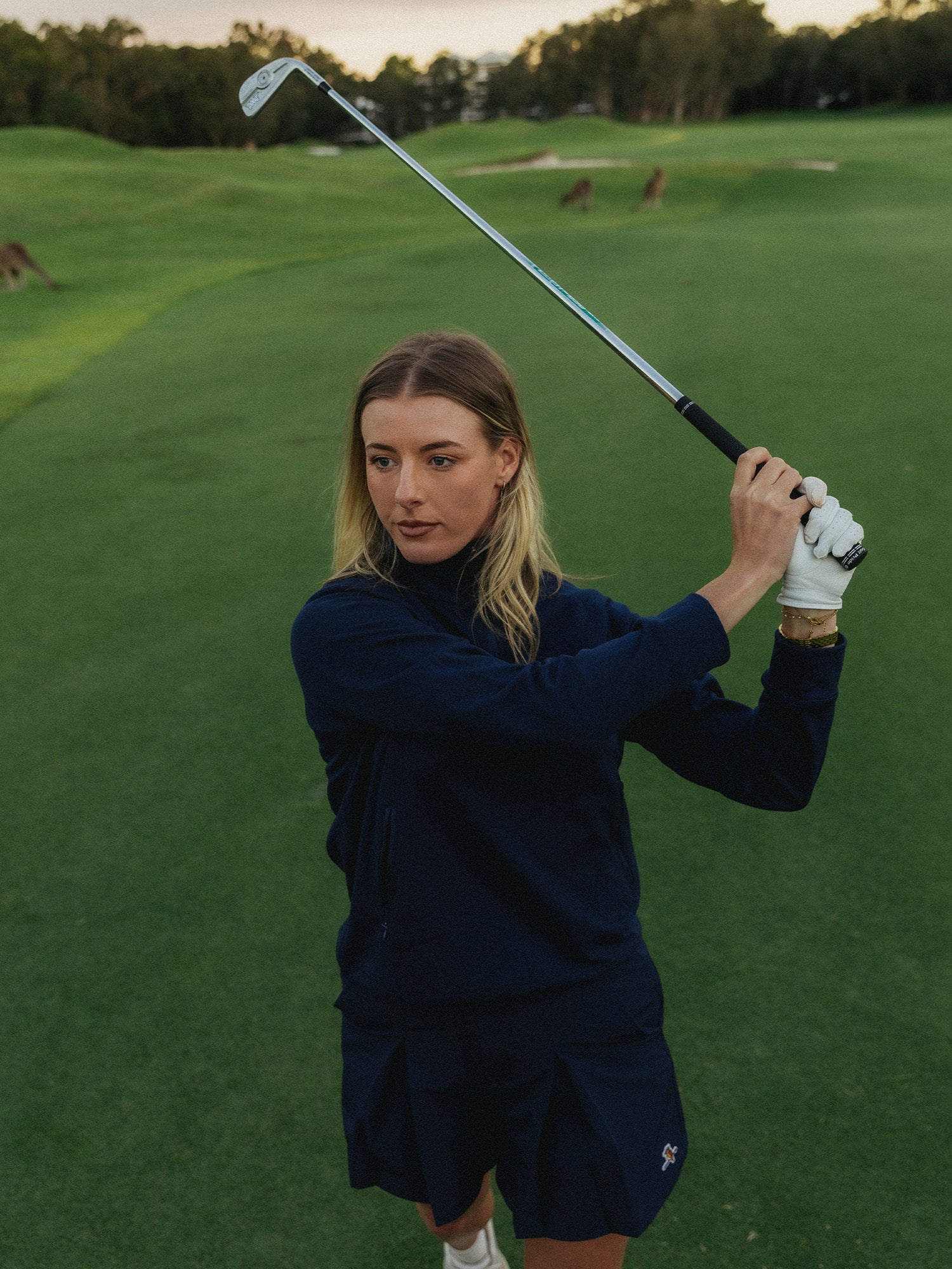 Womens Quarter Zip Fleece Navy