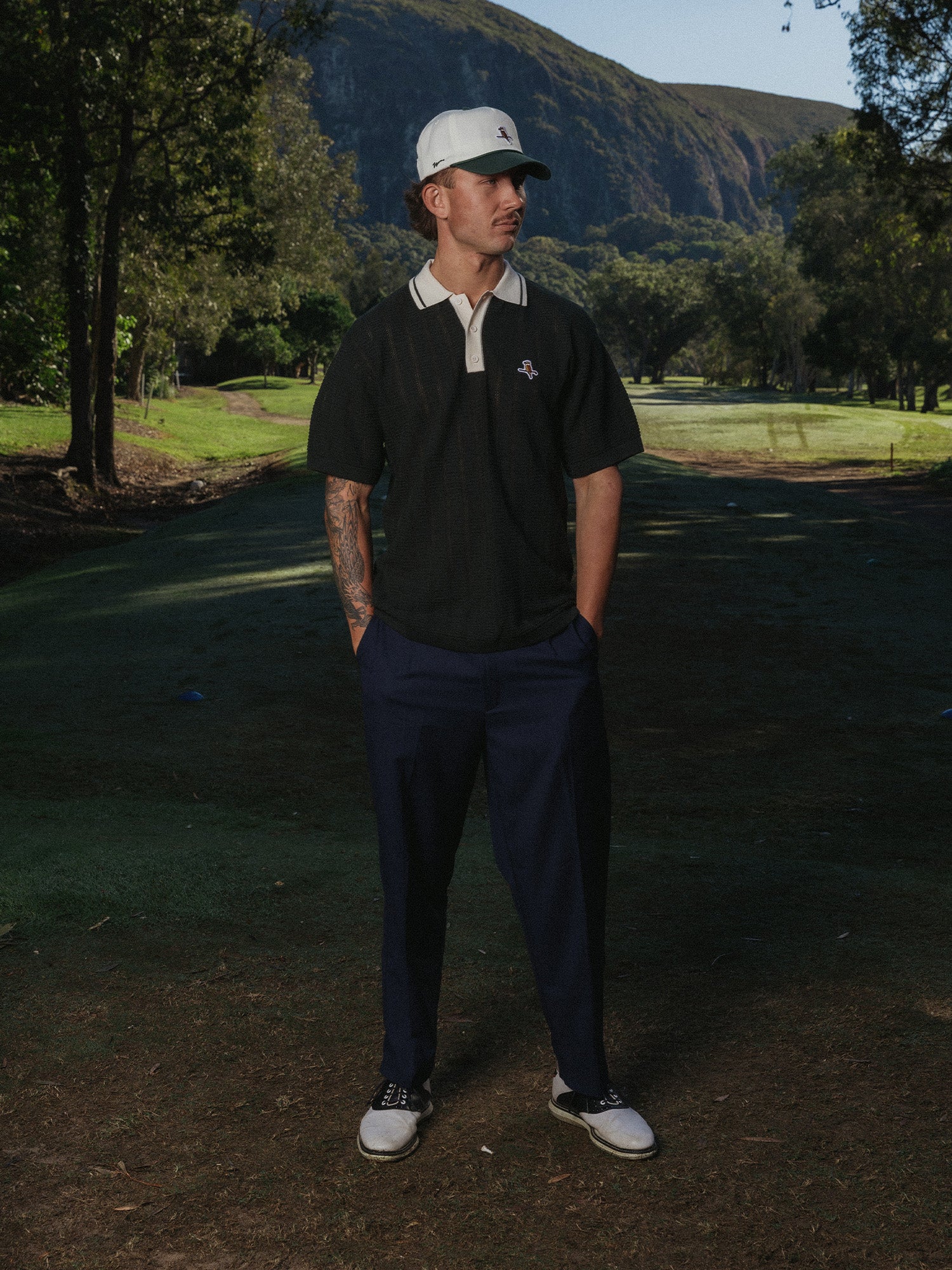 Kooka Knit Polo Pine / Cream