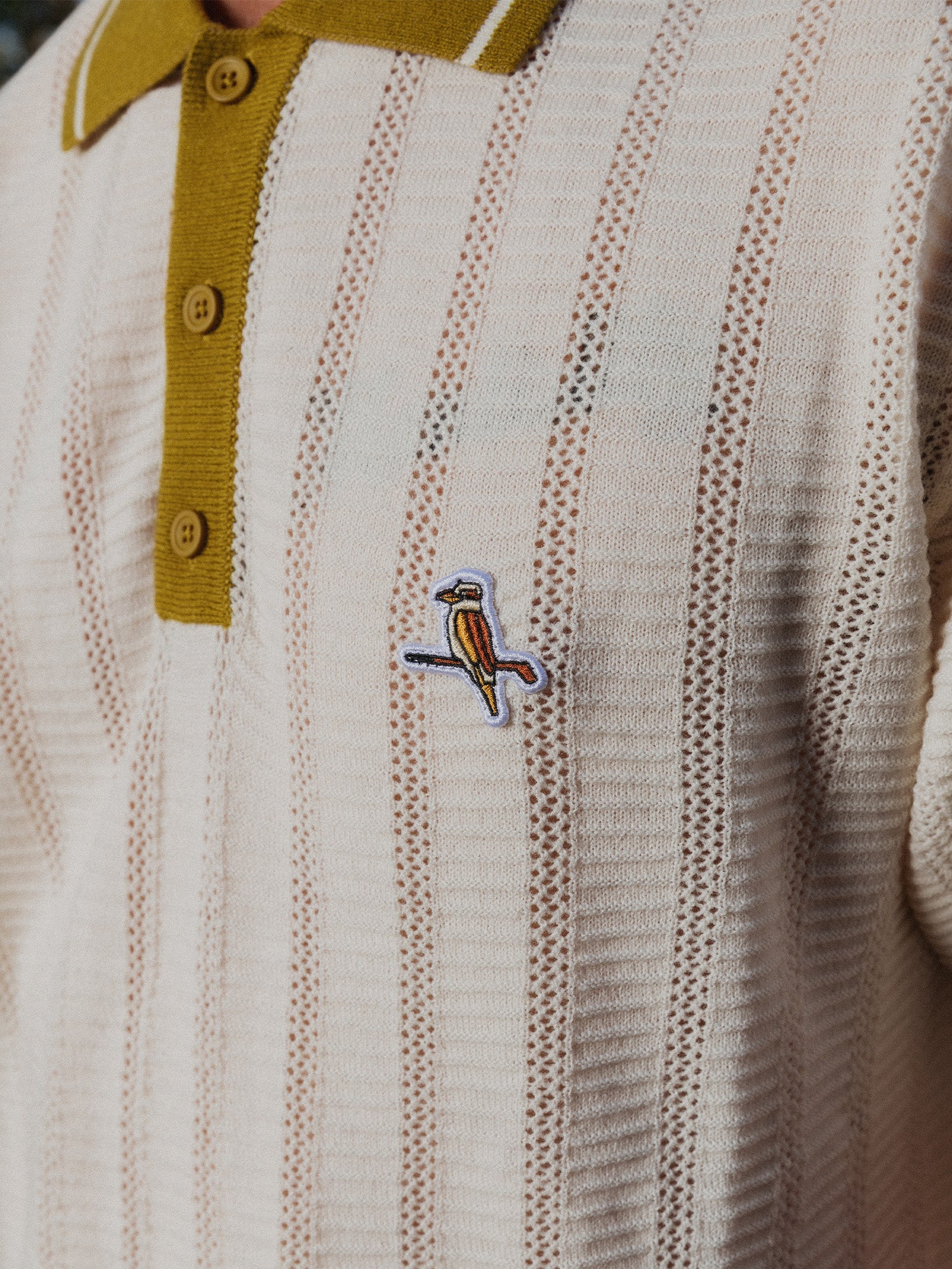 Kooka Knit Polo Cream / Mustard