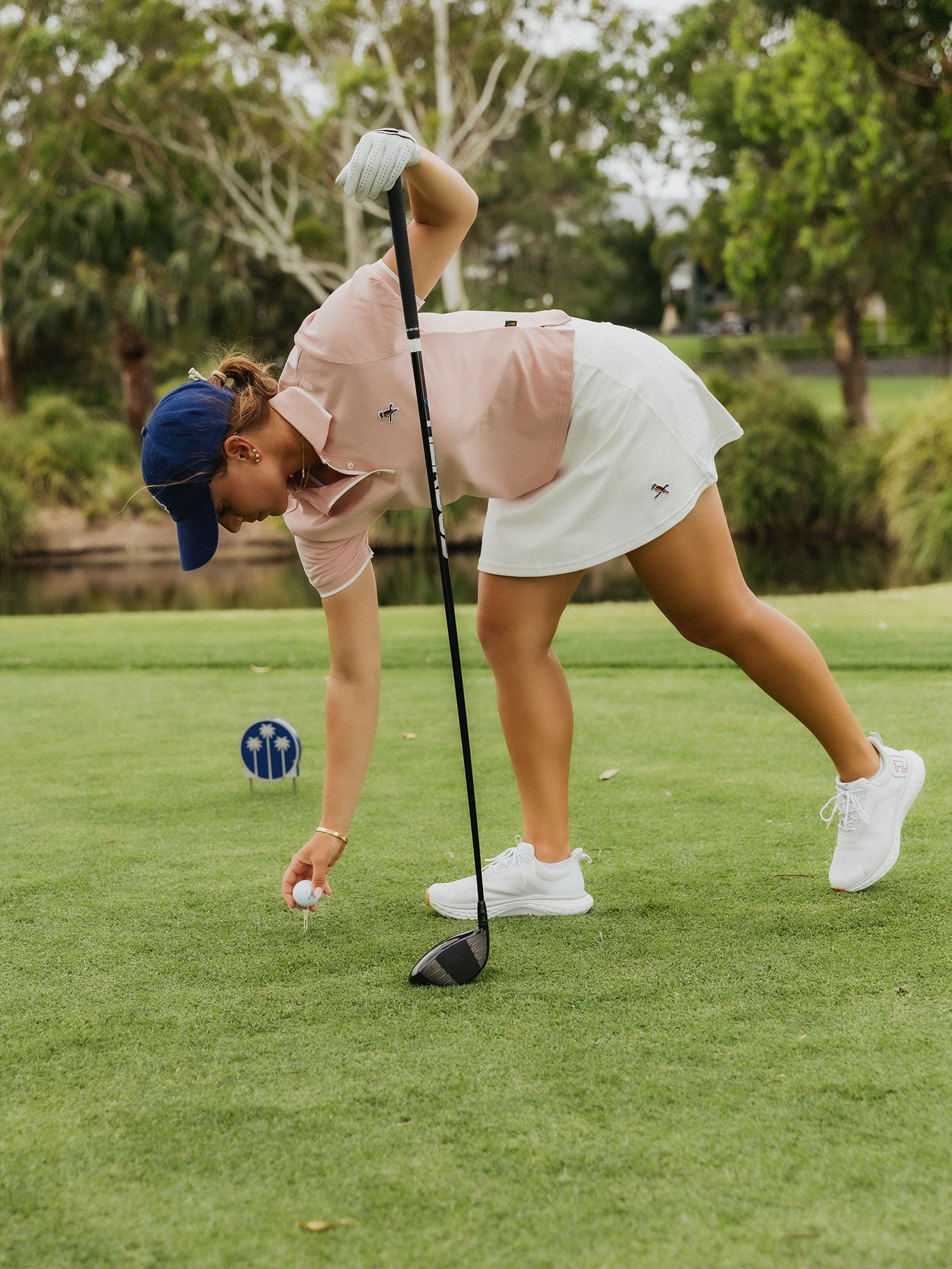 Womens Kooka Polo Pink / White