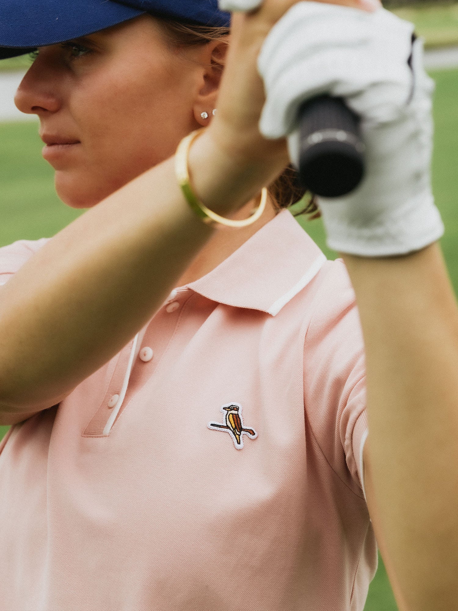 Womens Kooka Polo Pink / White