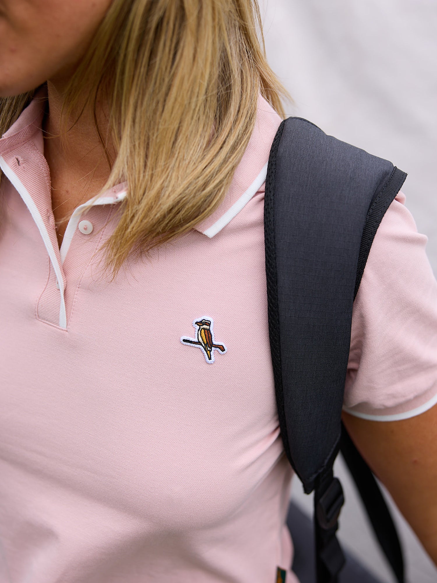 Womens Kooka Polo Pink / White