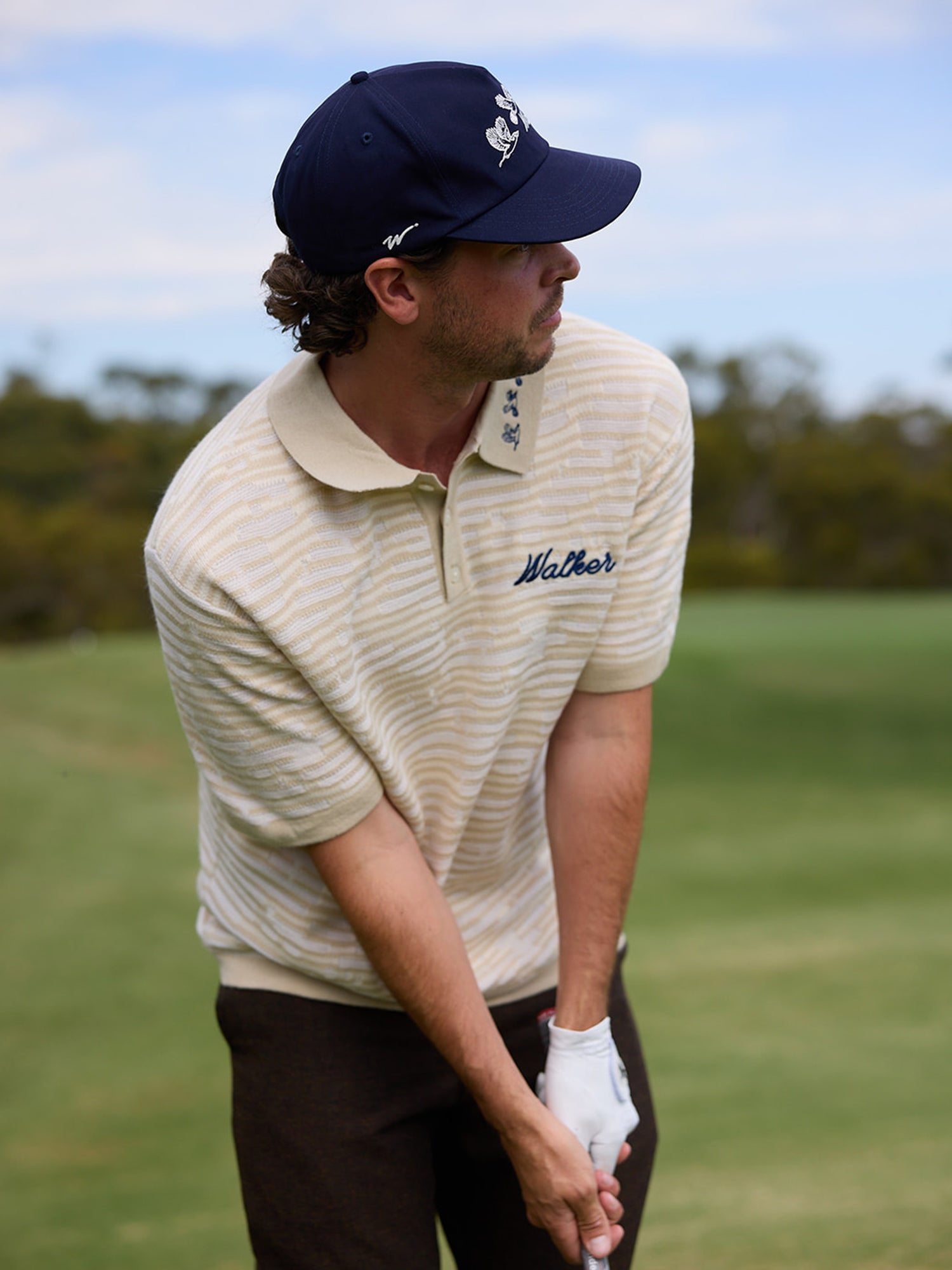 Flight Knit Polo Feather White