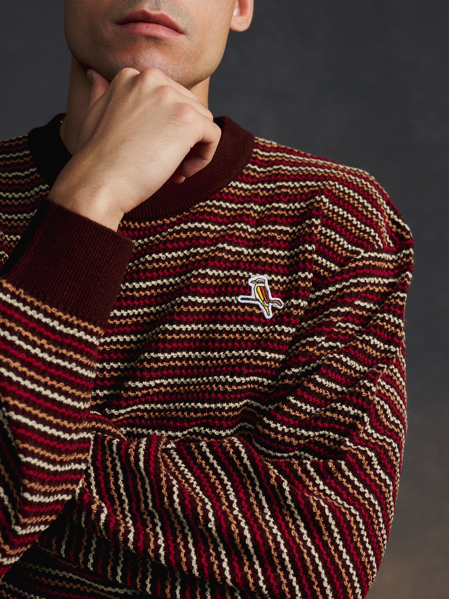 Gold Label Grid Knit Pullover Chocolate