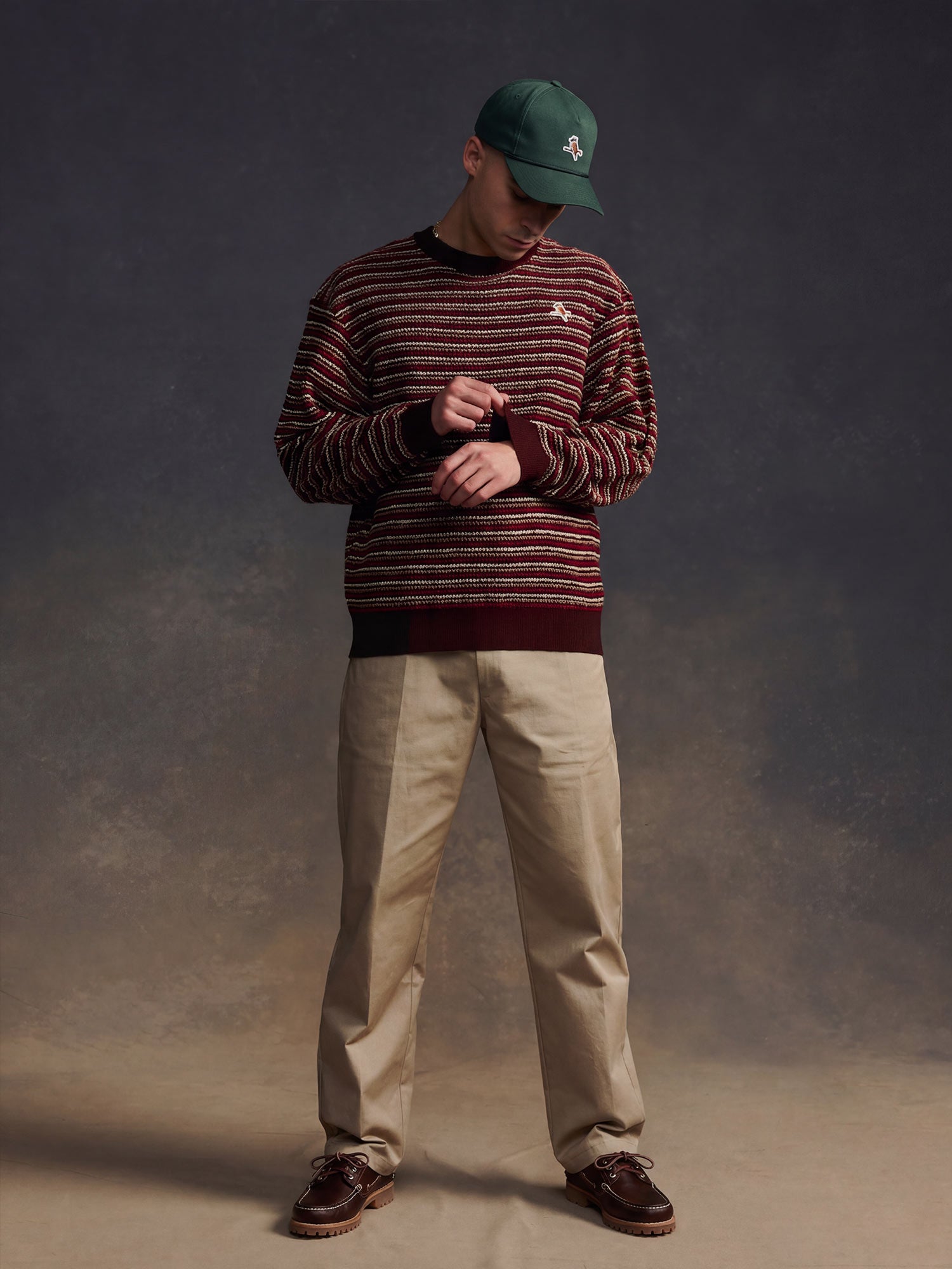 Gold Label Grid Knit Pullover Chocolate