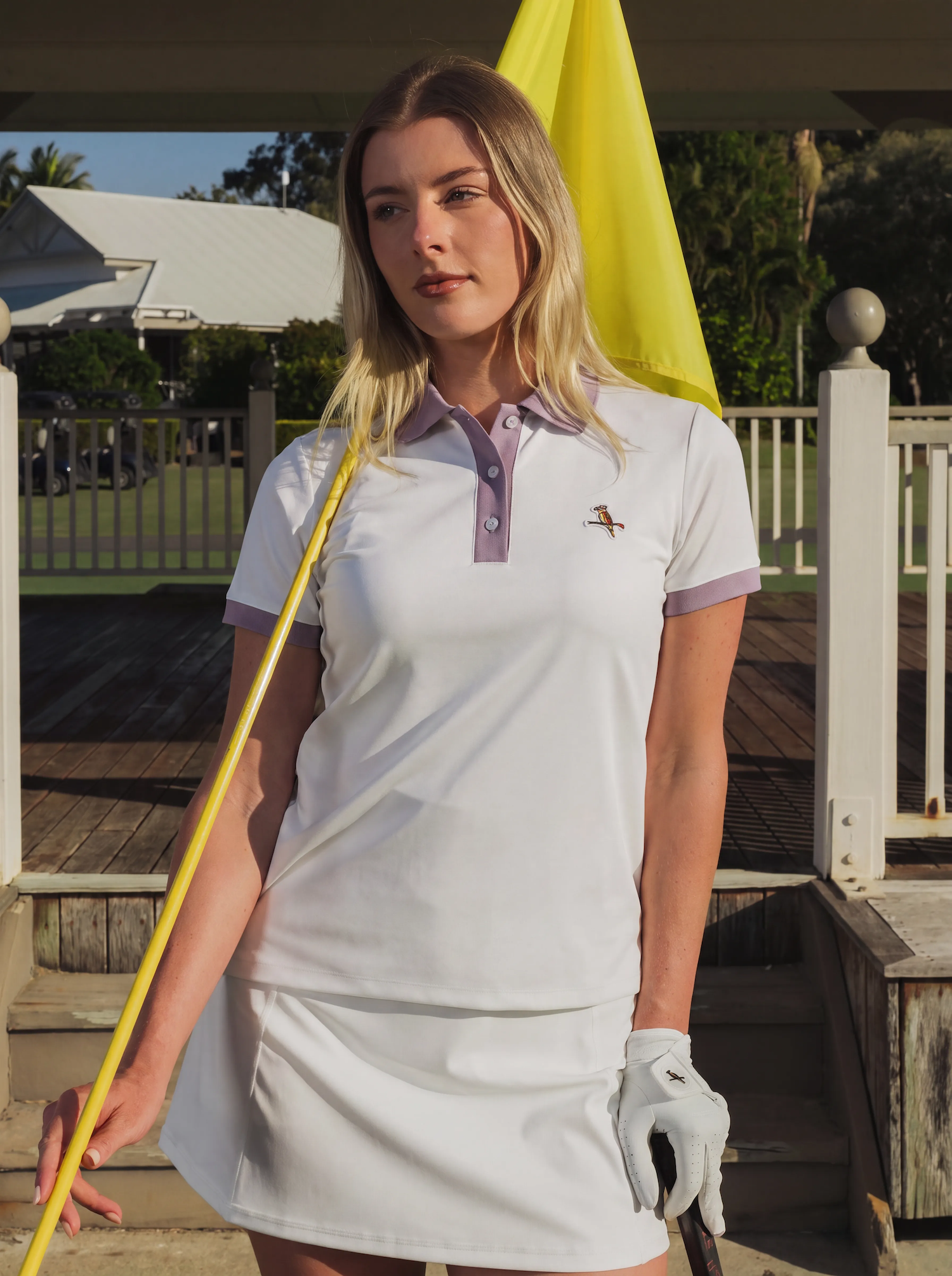 Womens Kooka Polo White / Mauve
