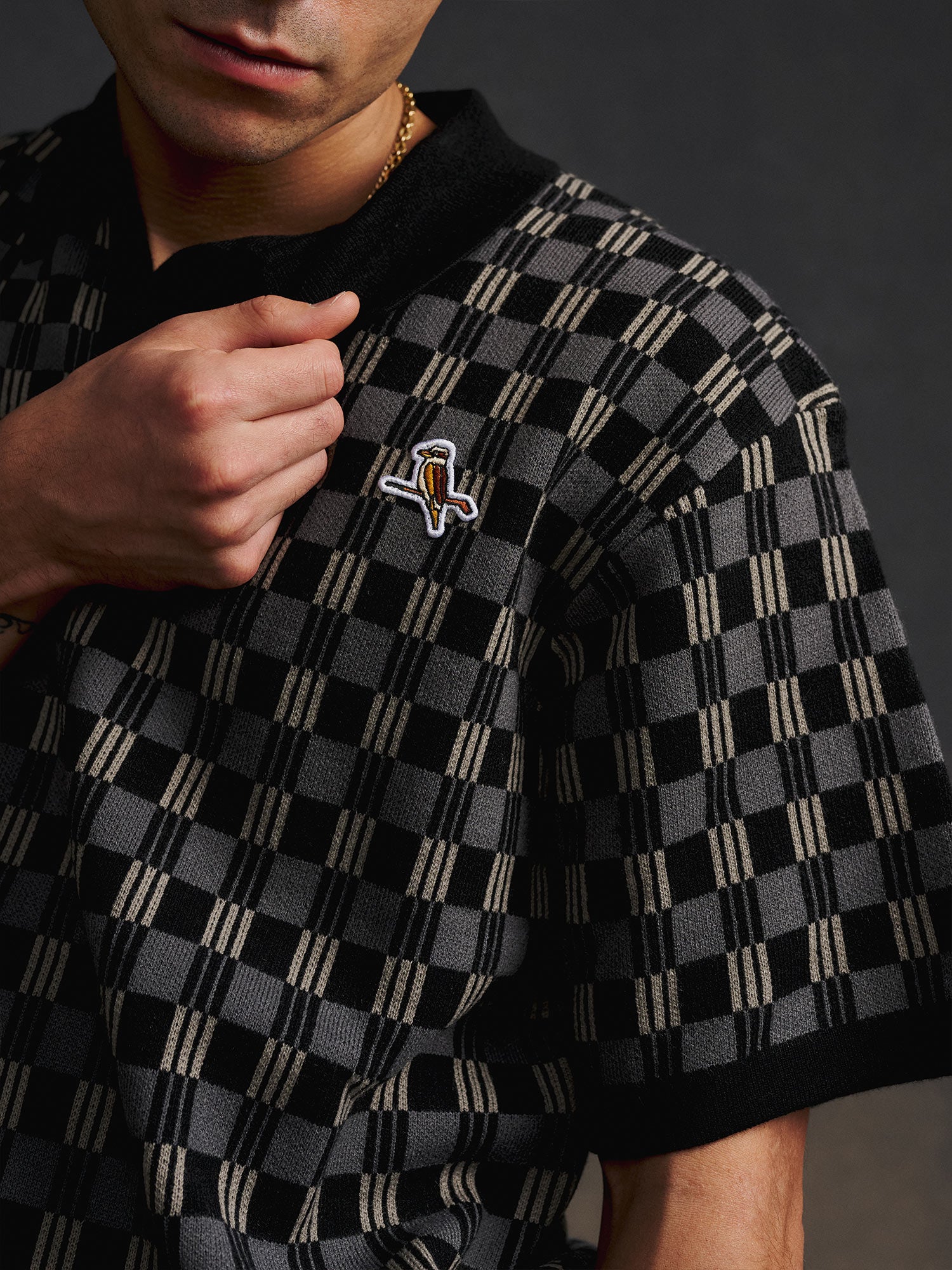 Gold Label Flint Jacquard Polo Black