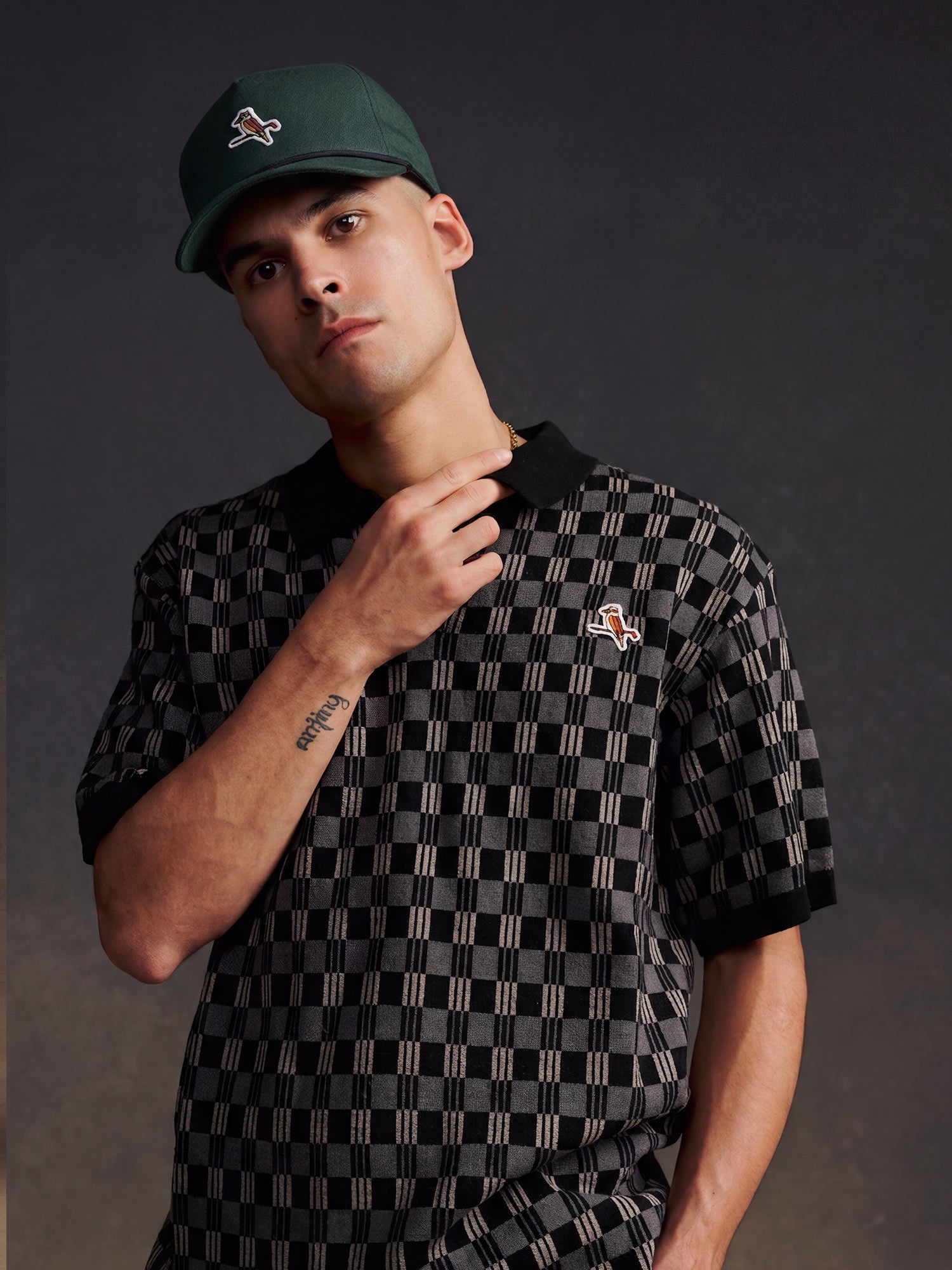 Gold Label Flint Jacquard Polo Black