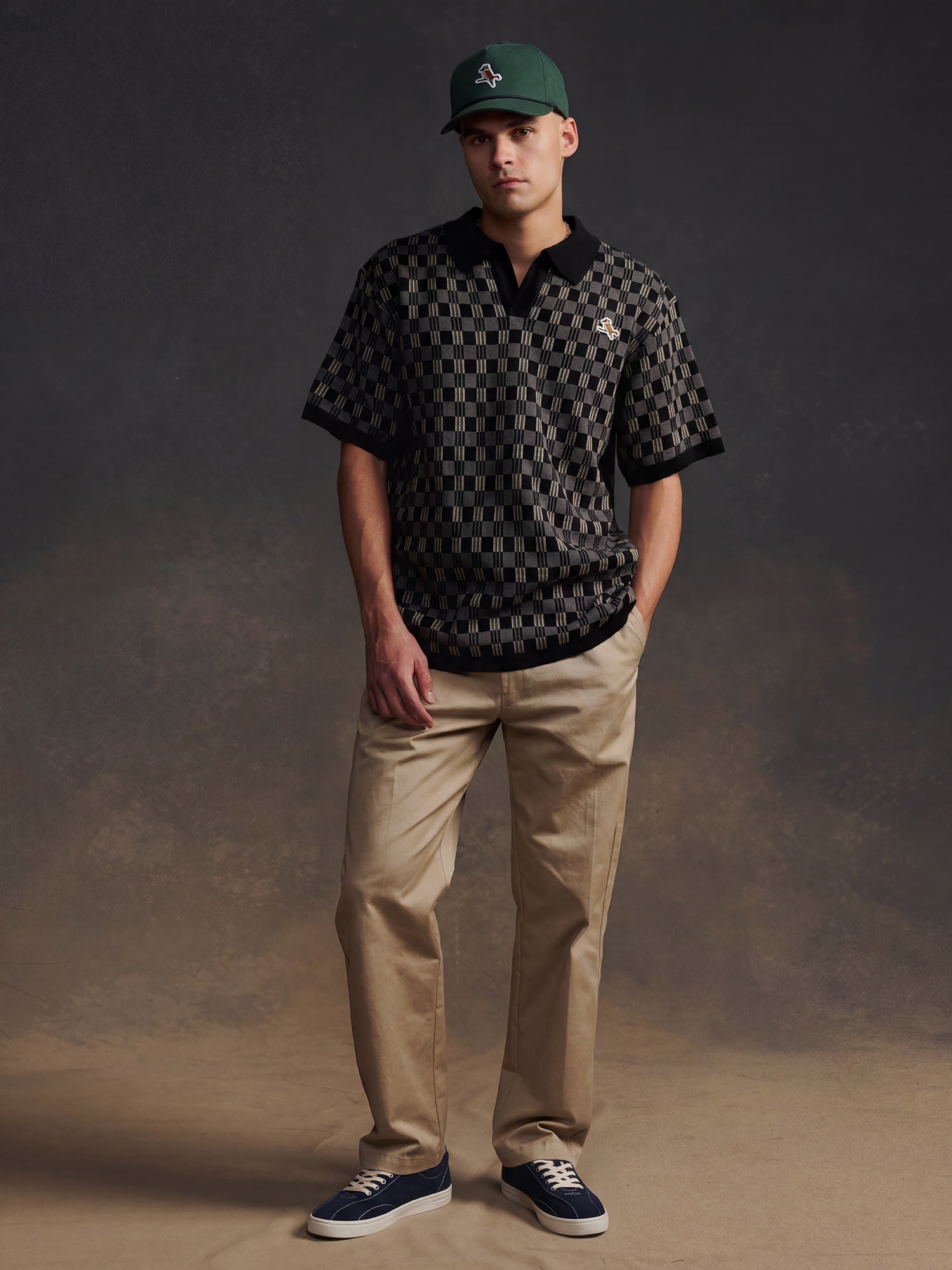 Gold Label Flint Jacquard Polo Black